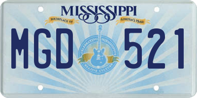 MS license plate MGD521