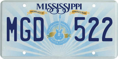 MS license plate MGD522