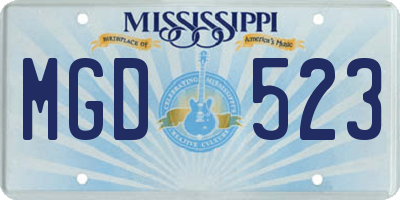 MS license plate MGD523