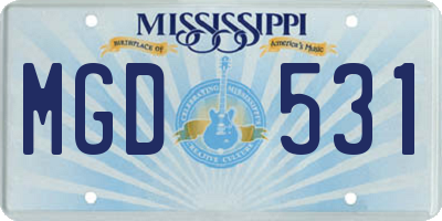 MS license plate MGD531