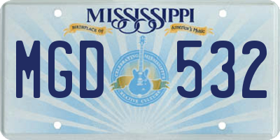 MS license plate MGD532