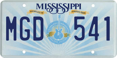 MS license plate MGD541
