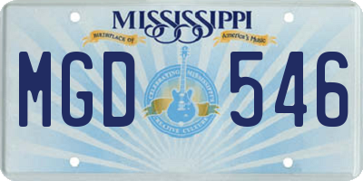 MS license plate MGD546