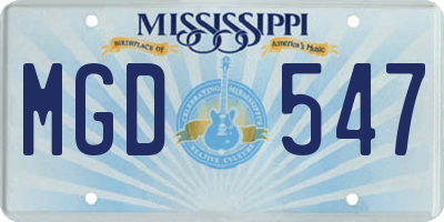 MS license plate MGD547