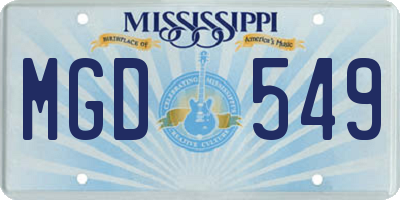 MS license plate MGD549