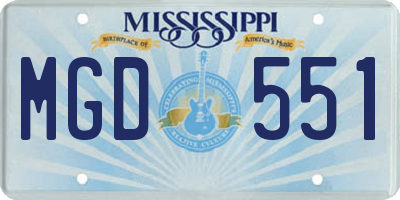 MS license plate MGD551
