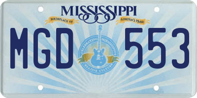 MS license plate MGD553