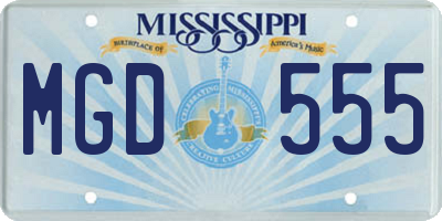 MS license plate MGD555