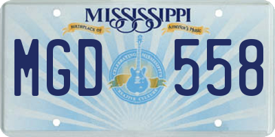 MS license plate MGD558