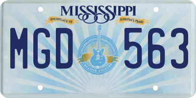 MS license plate MGD563