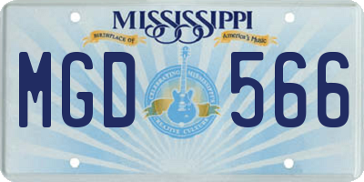 MS license plate MGD566