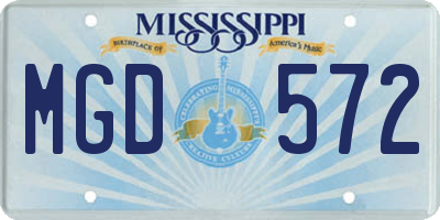 MS license plate MGD572