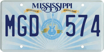 MS license plate MGD574