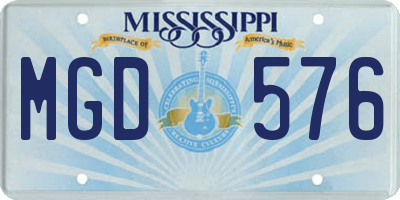 MS license plate MGD576