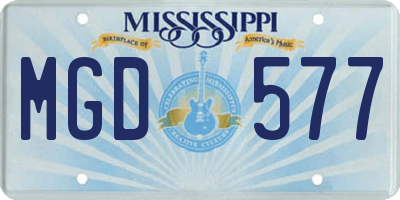 MS license plate MGD577