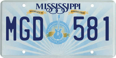 MS license plate MGD581
