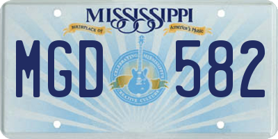 MS license plate MGD582