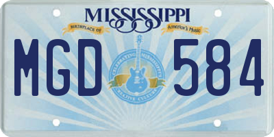 MS license plate MGD584