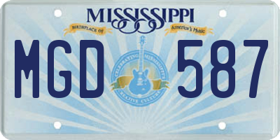 MS license plate MGD587