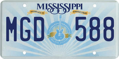 MS license plate MGD588
