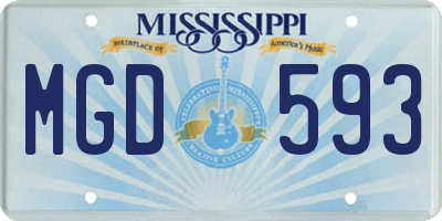 MS license plate MGD593