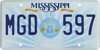 MS license plate MGD597