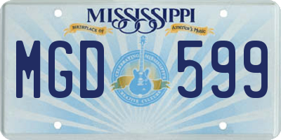 MS license plate MGD599