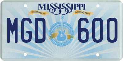 MS license plate MGD600