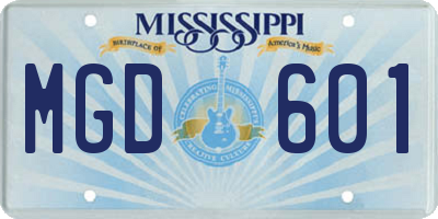 MS license plate MGD601