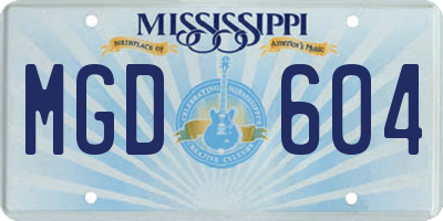 MS license plate MGD604