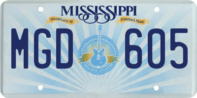 MS license plate MGD605