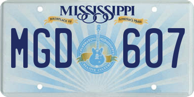 MS license plate MGD607