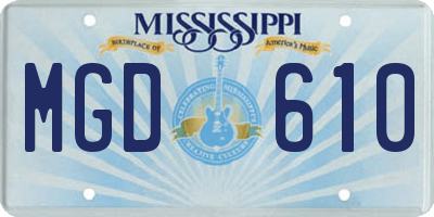 MS license plate MGD610