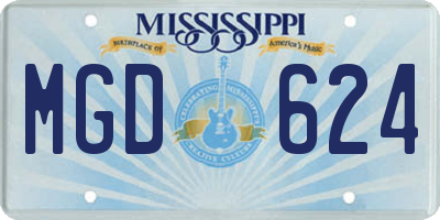 MS license plate MGD624