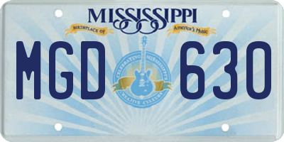 MS license plate MGD630