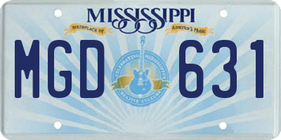 MS license plate MGD631