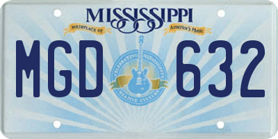 MS license plate MGD632