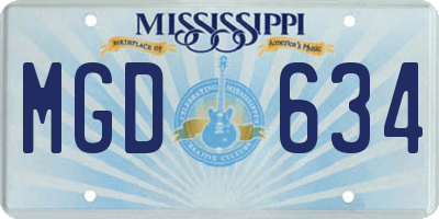 MS license plate MGD634
