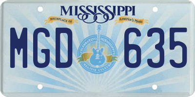 MS license plate MGD635