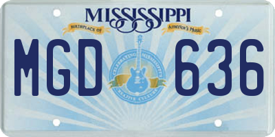 MS license plate MGD636