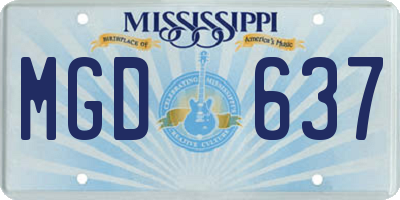 MS license plate MGD637