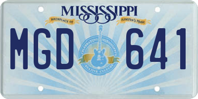 MS license plate MGD641