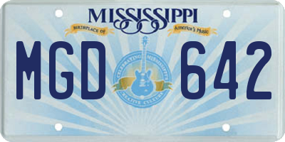 MS license plate MGD642
