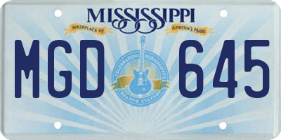 MS license plate MGD645