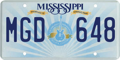 MS license plate MGD648