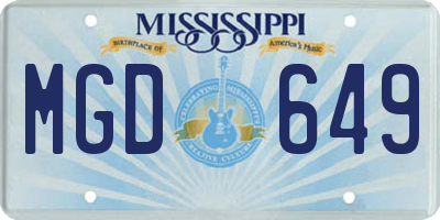 MS license plate MGD649