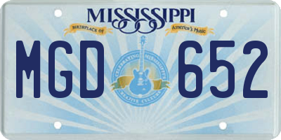 MS license plate MGD652