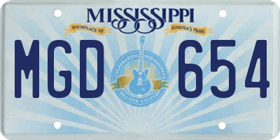 MS license plate MGD654