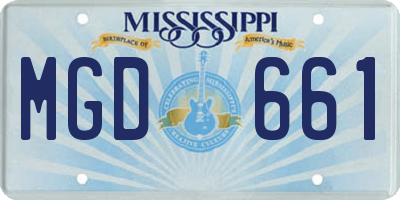 MS license plate MGD661