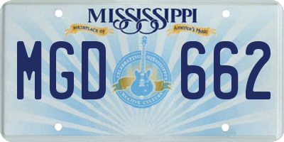MS license plate MGD662